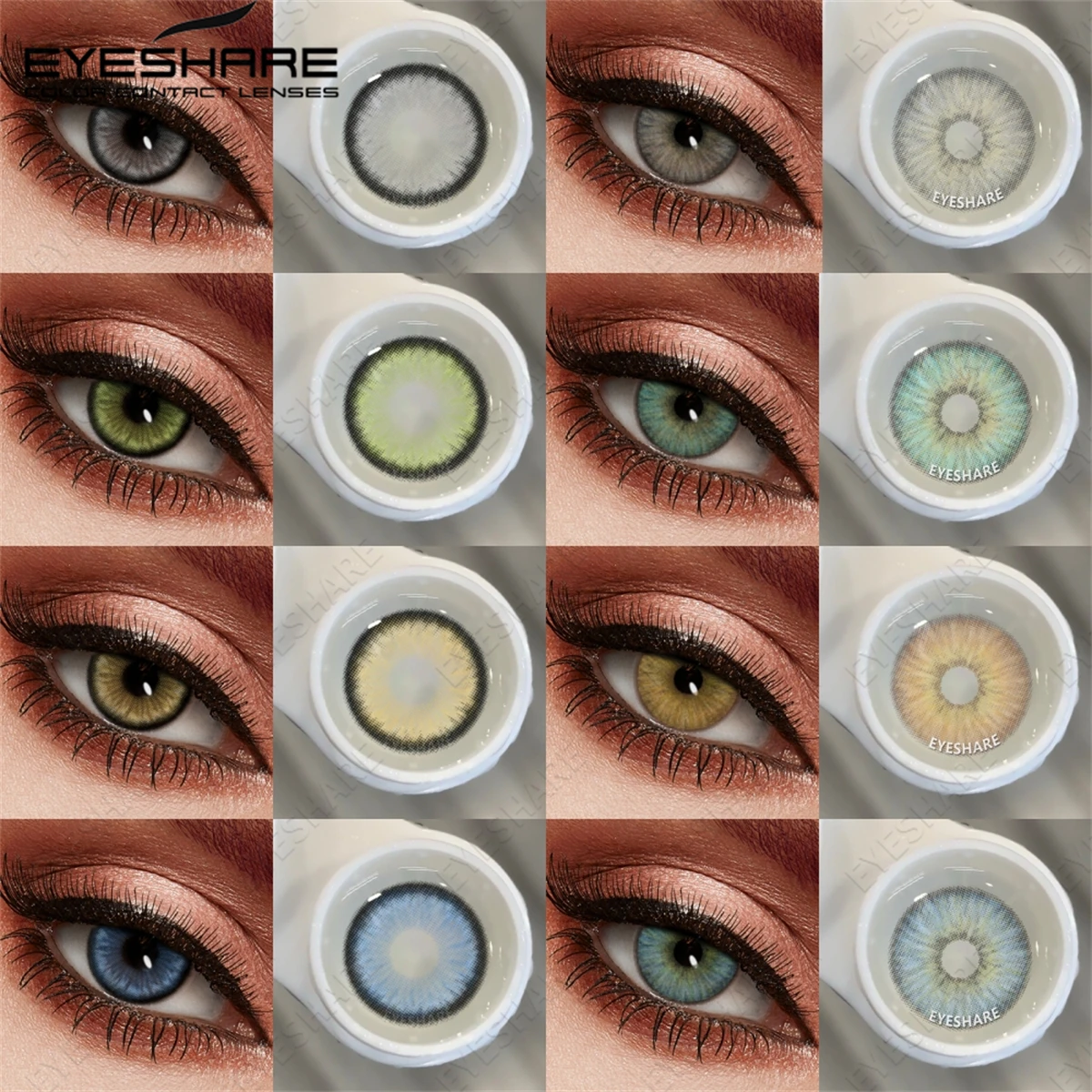 EYESHARE Mode Blau Grün Augen Kontakte 1 Paar Farbige Kontaktlinsen Grau Braun Augenlinsen für Hochzeit Valentinstag Geschenke