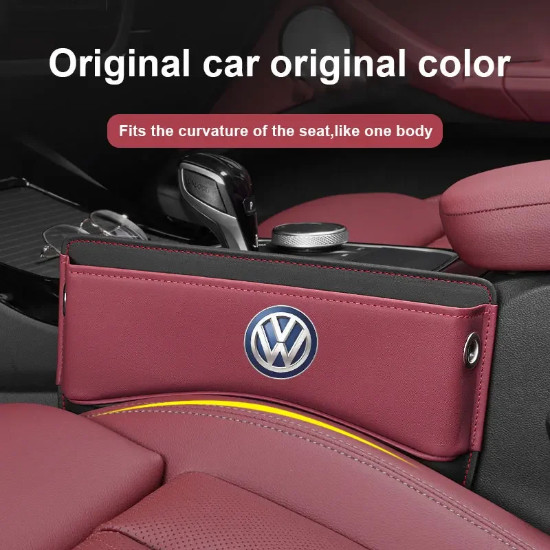 Leather Car Seat Gap Filler Pockets Storage Box Gap Filler Seat Storage For Volkswagen VW Golf 7 Mk7  Polo Jetta Passat Tiguan