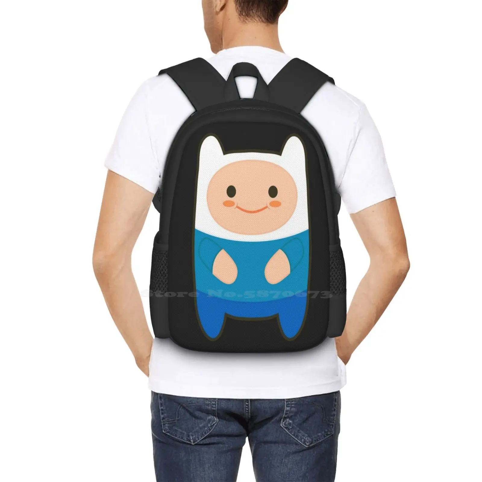 At: Finn The Cutie Hot Sale Schoolbag Backpack Fashion Bags Adventuretime Adventure Time Finn The Human Cartoon Network