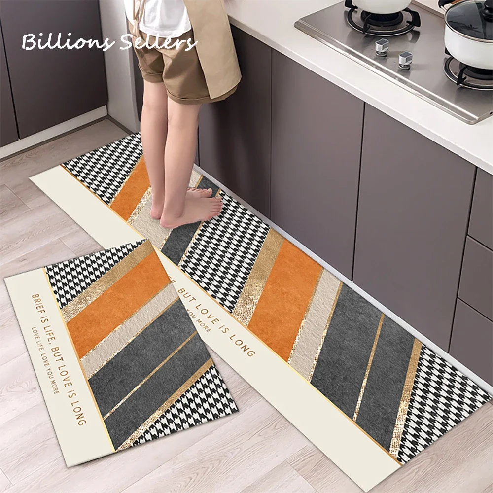 Kitchen Mat Absorbent Long Area Rug Kitchen Carpet Runner Rugs Entrance Door Mat for Kitchen Bedroom Living Room Alfombra Tapis