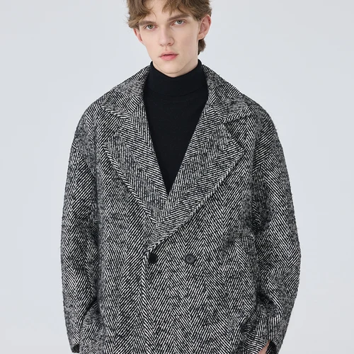 캐시미어 재킷 겨울 루즈핏 캐시미어 짧은 캐주얼 남성용 문자 무늬 재킷 외투 코트 재킷 외투 코트 재킷 외투 코트 