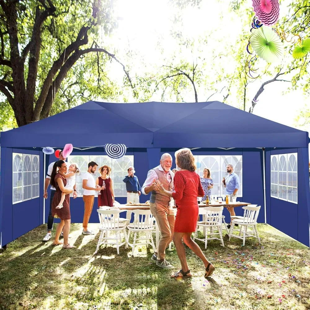 

10x20 Pop Up Pergola Tent with 6 Sidewalls Tents for Parties Waterproof Camping Canopy Ez Up Party Tent Outdoor Portable Gazebo