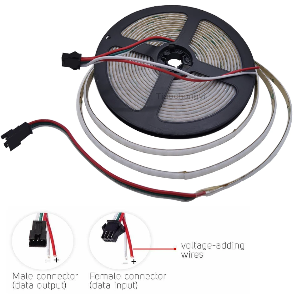 

WS2812 COB RGB Full color LED stirp light DC5V 5mm wide WS2812B 160LEDs/m Individually Addressable Flexible High Density Tape