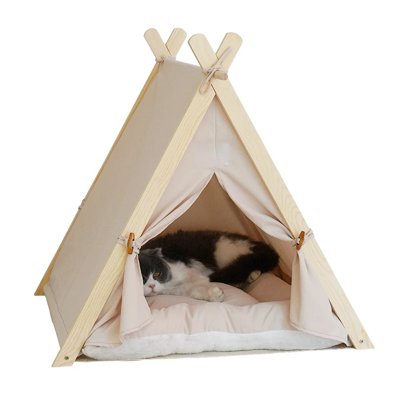 Travel Outdoor Foldable Portable Cat Bed Durable Breathable Dog Bed Teepee Pet Tent