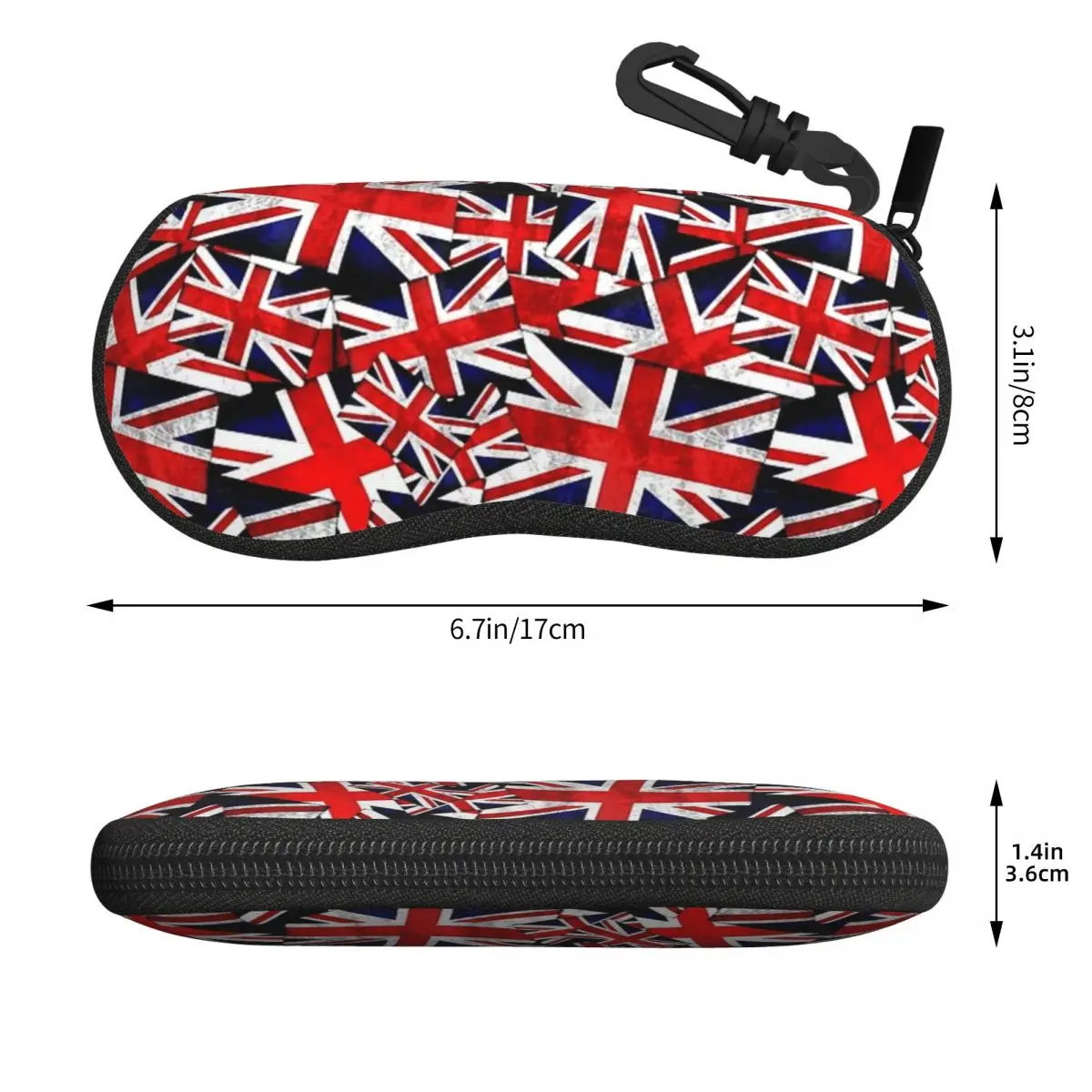 British Flag Union Jack (1) Shell Glasses Case Portable Sunglasses Box Women Men Soft Eyeglass Bag Pouch