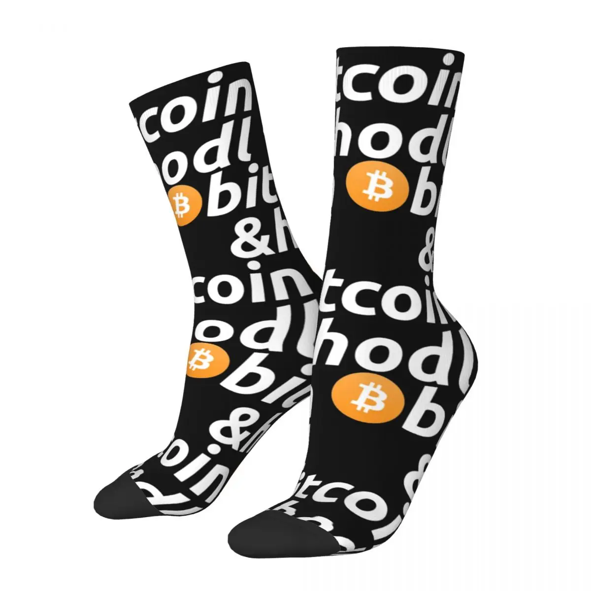 

Fashion Bitcoin And Hold Theme Design Sports Socks Merch Spring Autumn Winter Funny Logo Cotton Long Socks Breathable