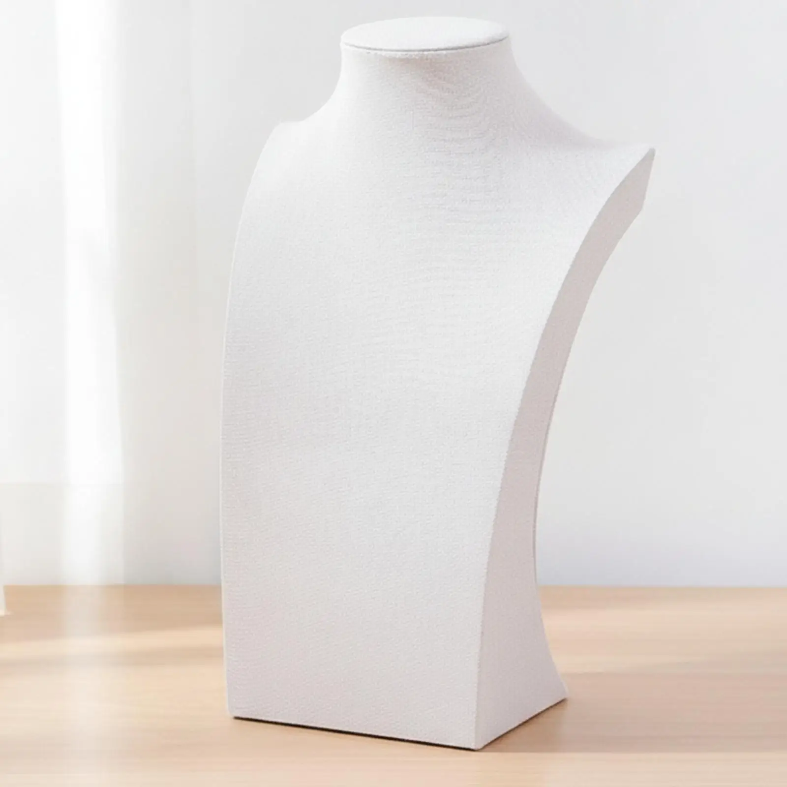Necklace Display Bust Linen-Covered Necklace Display Stand Countertop Jewelry Bust Stand for Jewelers, Collectors, Showrooms,