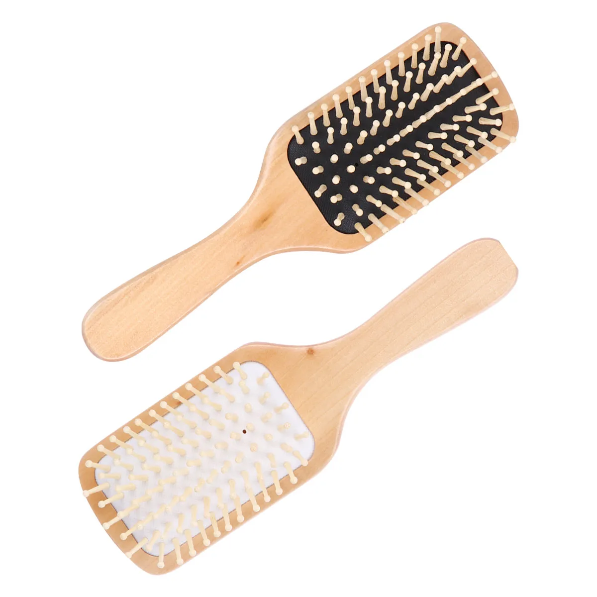 2Pcs Eco Friendly Wooden Comb for Hair Detangling Scalp Stimulation Blood Circulation Boost Scurf Removal Home Salon Travel