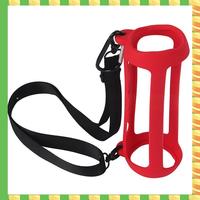 AB53 For  Flip 6 Waterproof Protective Sleeve Silicone Case With Carabiner And Adjustable Strap For Bluetooth Speakers Red