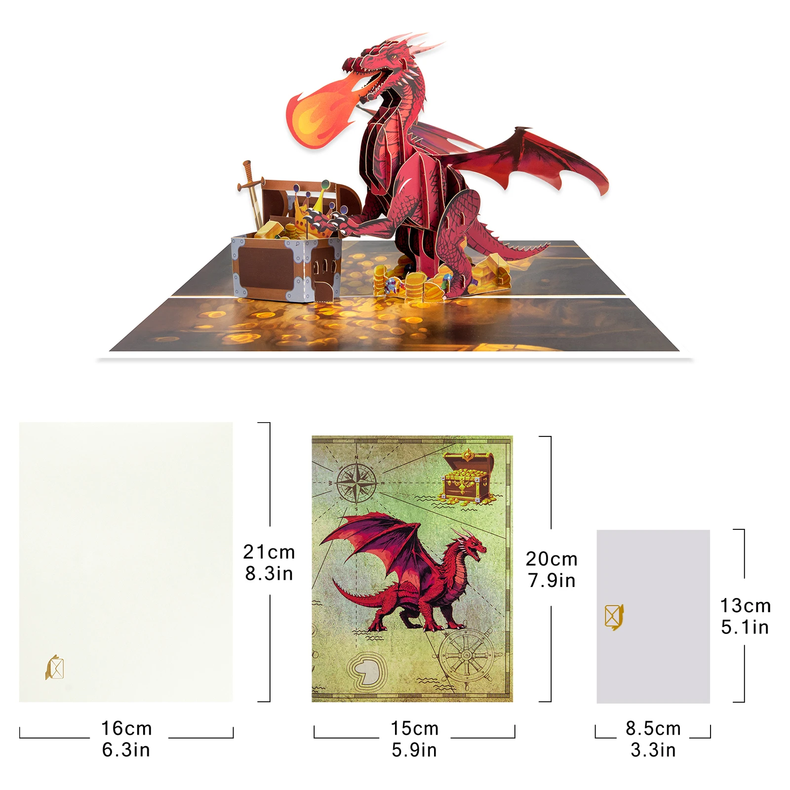 Картина 4: Charizard 3D всплывающая открытка с приветствием дракона, открытка на день рождения для детей, интерактивный складной дизайн, тематический подарок на день рождения в стиле аниме