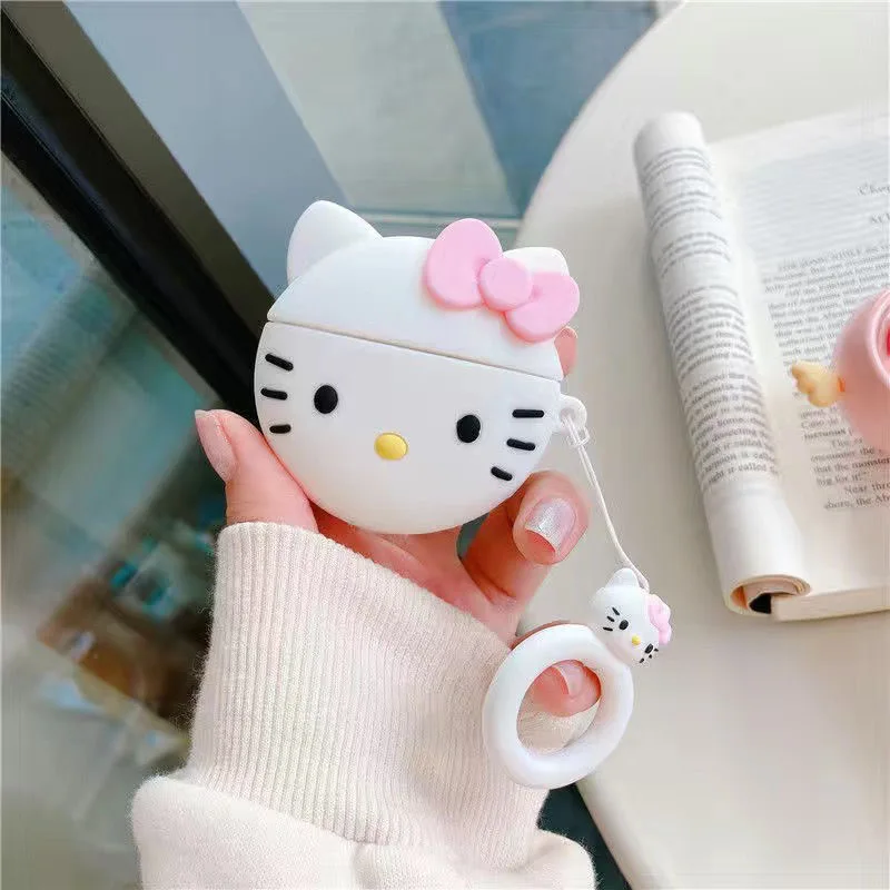 3D Hello Kitty Bluetooth-compatible Earphone Set PC Hard case Earphone Case for AirPods 1 2 Pro 3 Pro2 Cover