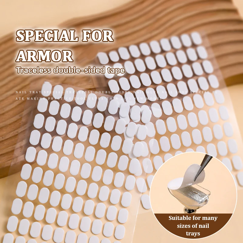 100Pcs Manicure Support Double-sided Adhesive Tape Transparent Acrylic Nail Art Work Display Board Paste Adhesive Strip Cut-free