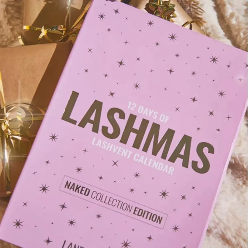 Customization.Newest Pink Vacuum Empty Cosmetic Makeup False Eyelashes Tools Empty Advent Calendar Box