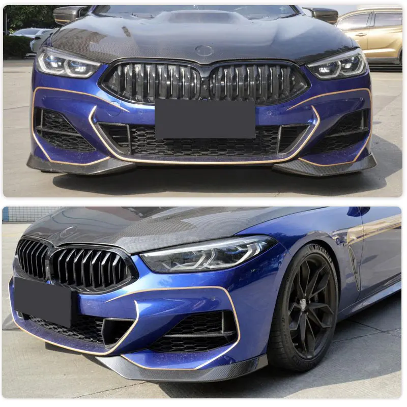 Dry Carbon Front Bumper Air Vent Trims for BMW 8 Series G14 G15 G16 M Sport 2D 4D 2019-2022 Car Front Fog Light Cover Canards