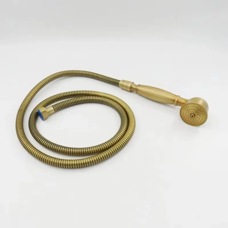 Brass Handheld Showerhead with 59inch Hose Gold Finish - Antique Shower Head Replacement