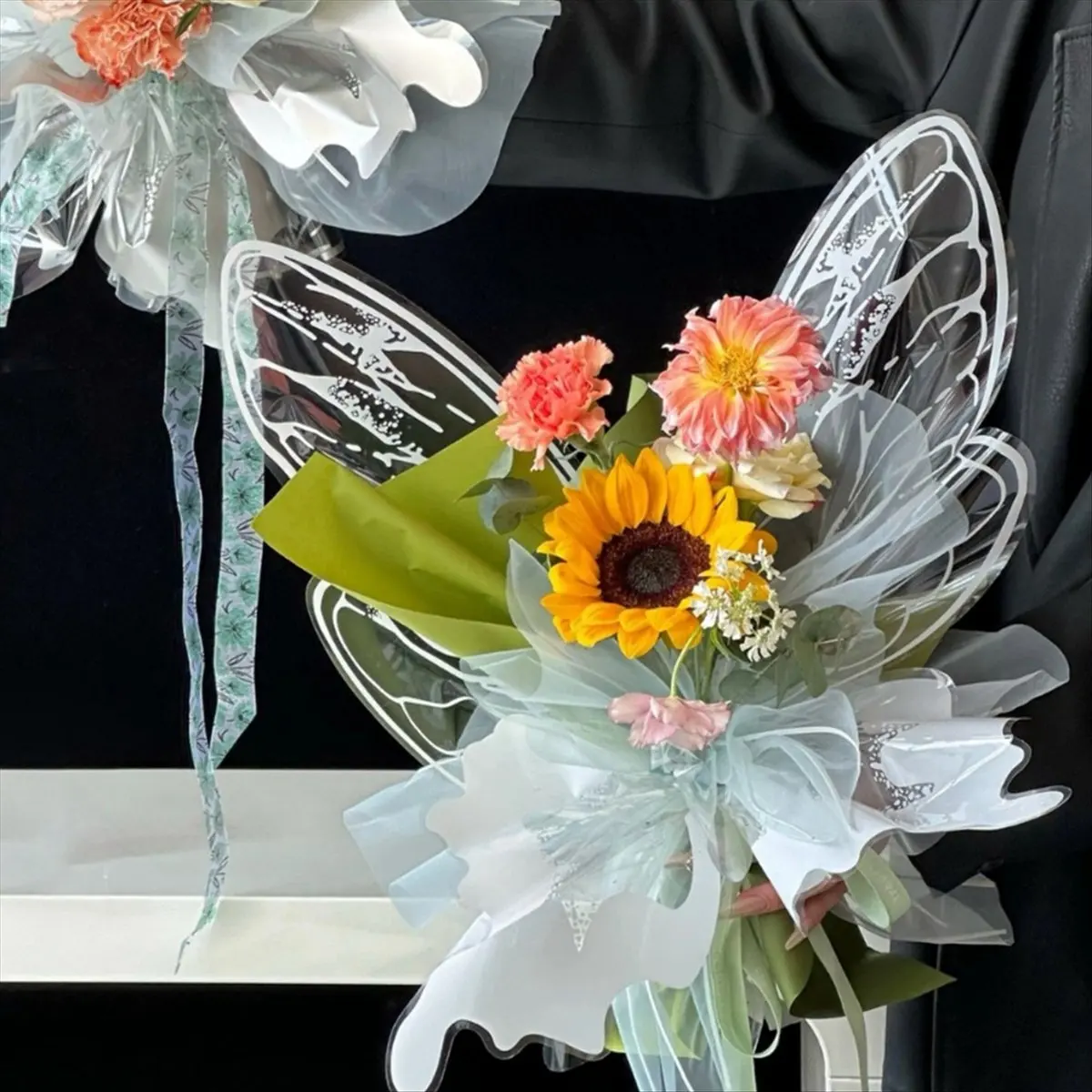 

*N21R Бумага для упаковки цветов в форме бабочки Водонепроницаемая букетная бумага для упаковки цветов Бумага в форме бабочки Белая