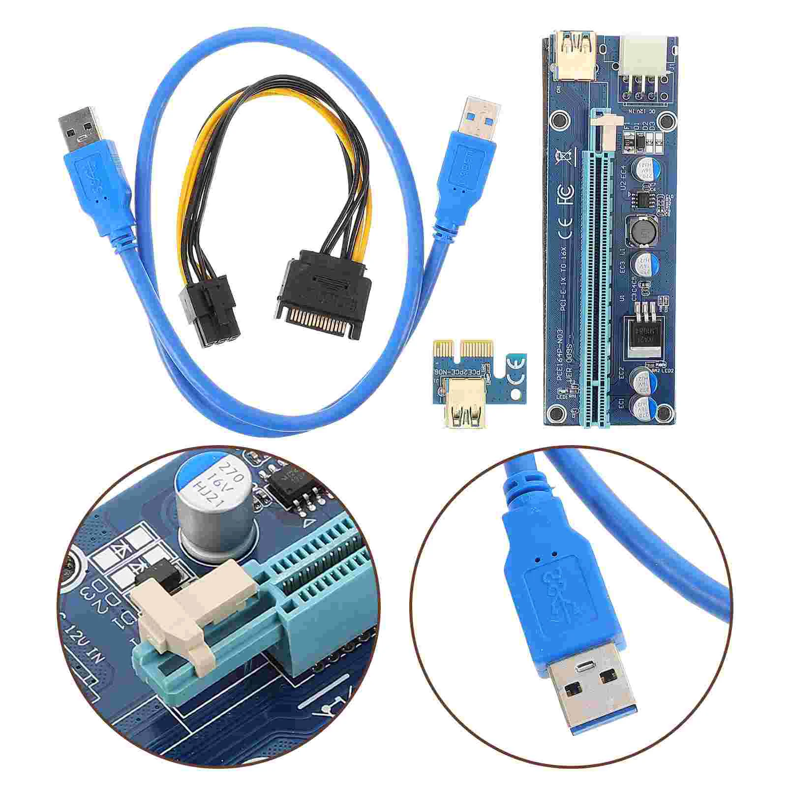 กราฟิกการ์ดสาย PCIe สายไฟป้องกันไฟกระชากอะแดปเตอร์ Extender USB Supply