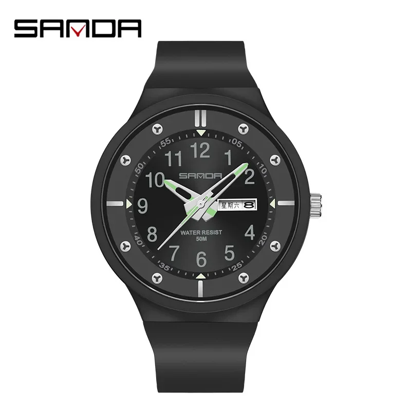 SANDA 9012 Relojes para estudiantes Moda Tendencia simple Calendario impermeable al aire libre Relojes de pulsera fluorescentes digitales para niño y niña