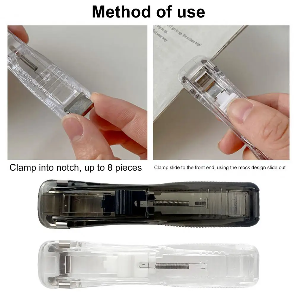 Convenient Portable Plastic Clip Push Clipper Latest Stapler for Office