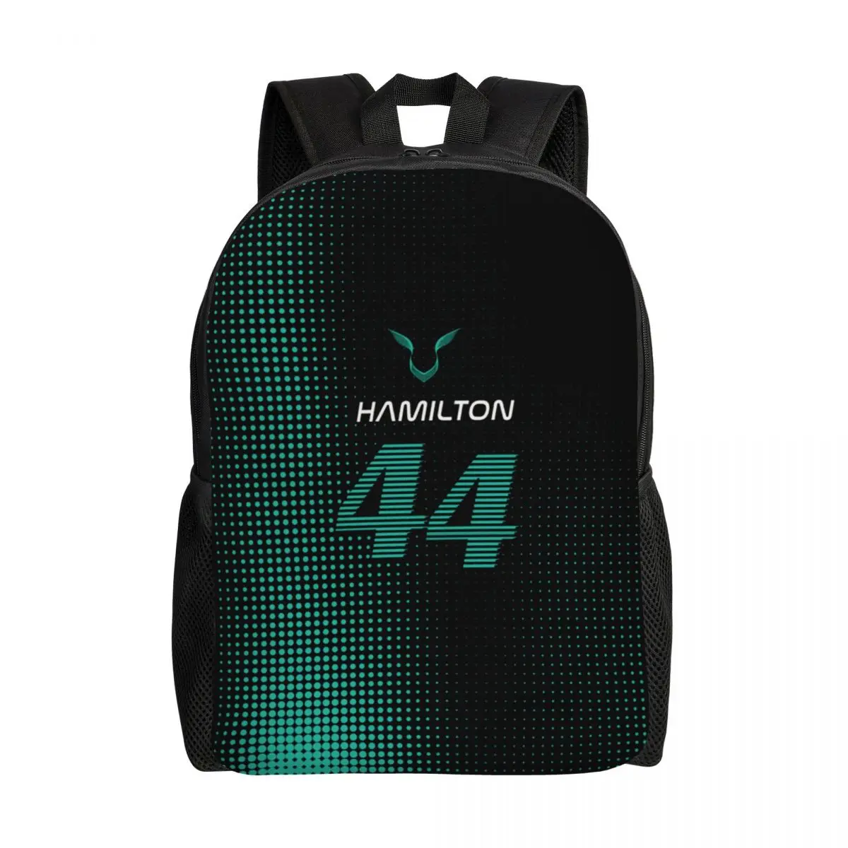 Custom Lewis Legacy Motorsport Retro Backpack for Women Men Waterproof College School 44 Number Car Racing Bag Print Bookbags