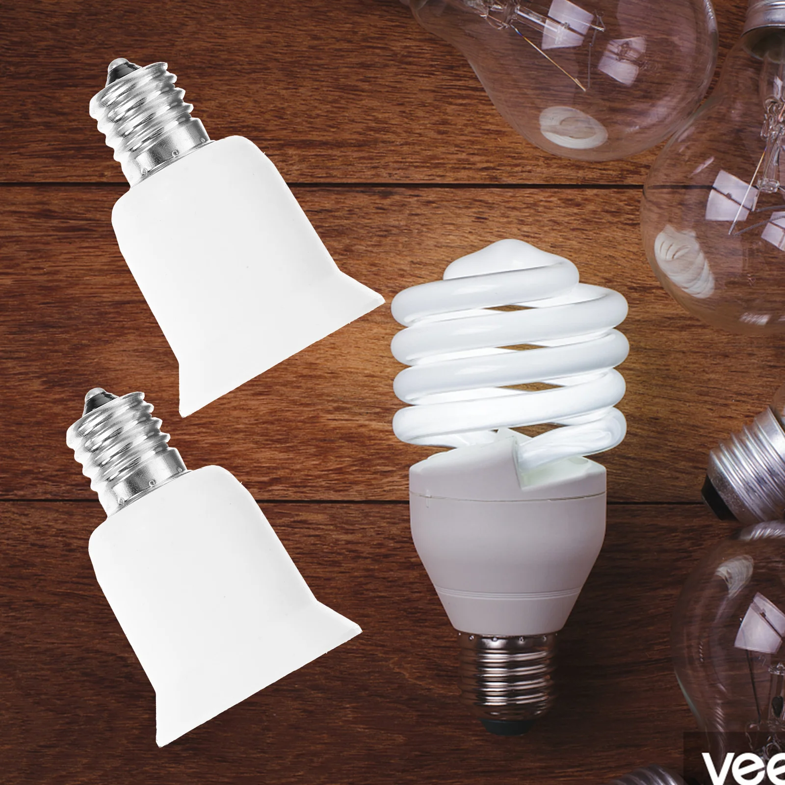 3 Pcs Conversion Lamp Holder Light Bulb Outlet E17 to E26 LED Base Socket Adapter Converter Splitter Chandelier