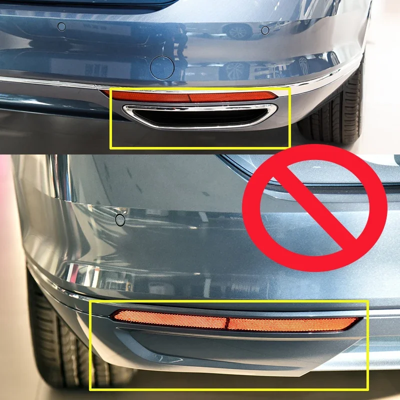 For VW Passat B8 Variant 2015- 2019 Rline Rear Exhaust Modification Four Holes Chrome Exhaust Diffuser Frame body Kit
