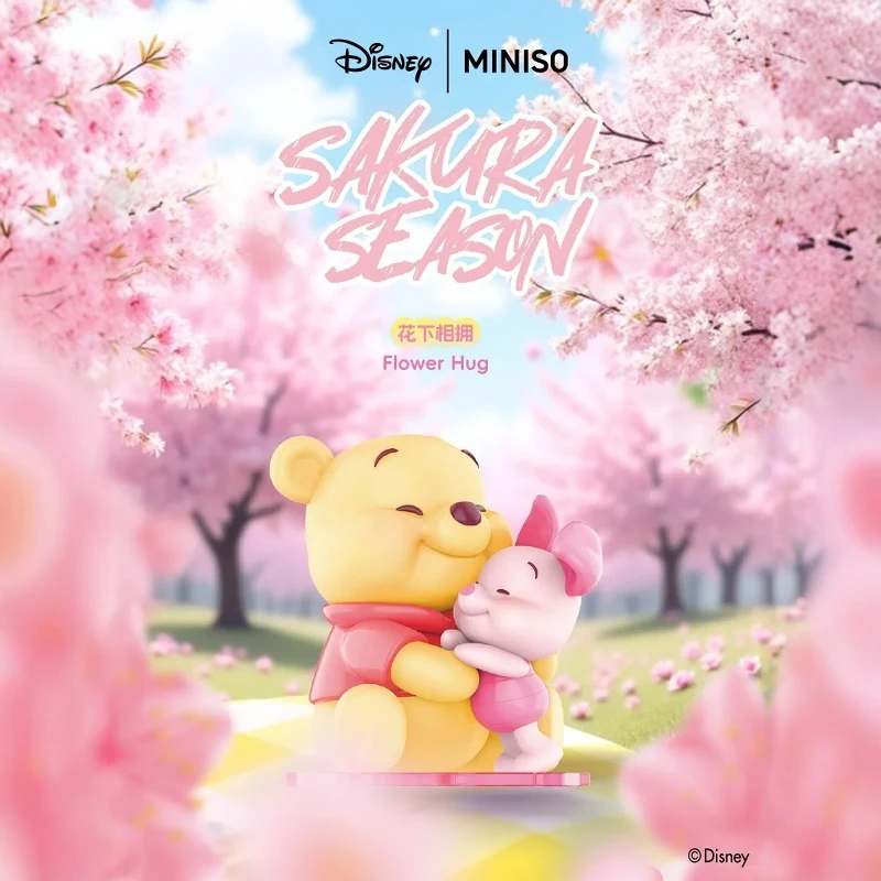 

MINISO Disney Spring Sweet Whisper Winnie The Pooh Blind Box Sakura Season Series Genuine Garage Kit Doll Trendy Play Toy