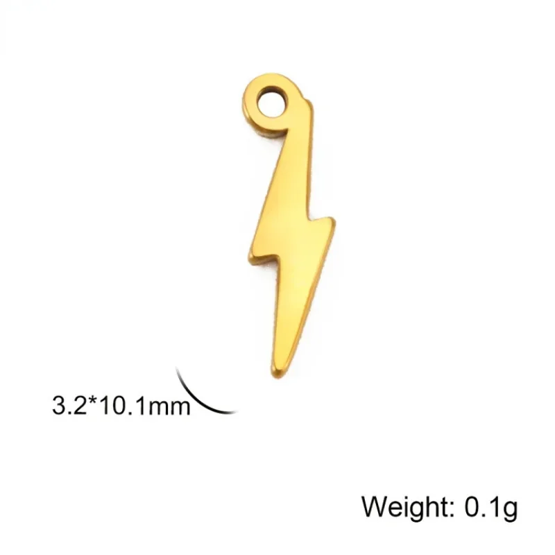 WZNB 5Pcs/lot Stainless Steel Lightning Charms Pendant for Jewelry Making Handmade Earring Bracelet Necklace Diy Accessories