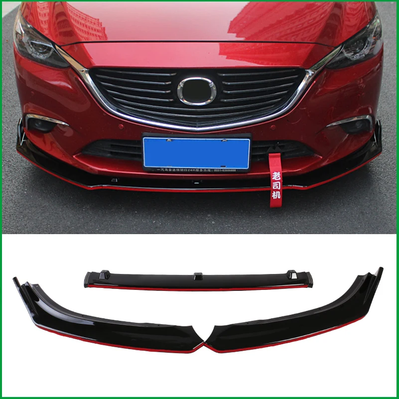 

For Mazda 6 M6 Atenza 2014-2017 Front Bumper Lip Lower Grille Spoiler Protector Body Kit Diffuser Cover Sticker Trim Car Styling