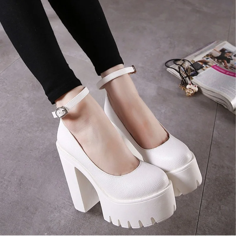 

Spring Autumn Ladies High Heel Shoes Sexy Ruslana Korshunova Platform Pumps Women Casual Ankle Strap Summer Shoes Big Size 42