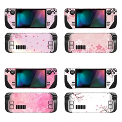 PlayVital Protective Skin Decal for Steam Deck LCD and OLED, Stickers Vinyl Cover - Pink & Cherry Blossom Series