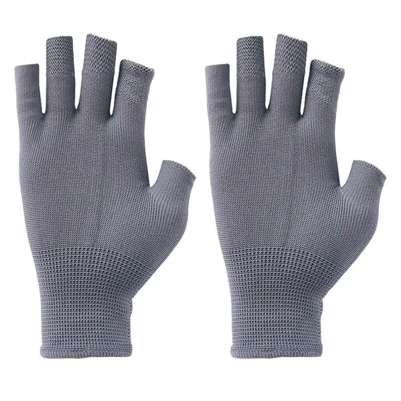 

Compression Gloves For Carpal Tunnel Unisex Fingerless Half Typing Open-Finger Gloves Compression Support Wrap Gray Palm Grips