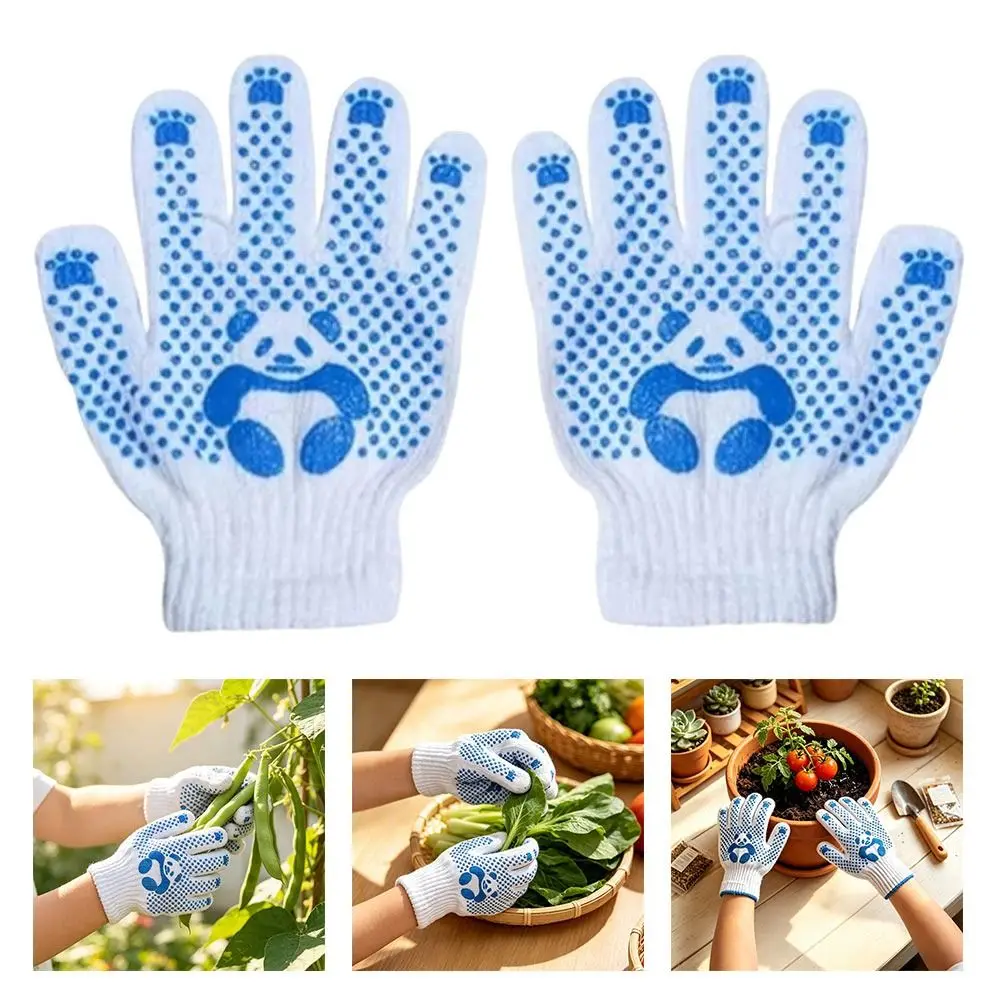 

1/2/4Pairs Polyester Cotton Kids Gardening Gloves Anti Skid Animal Pattern Children Work Gloves Breathable No Odor