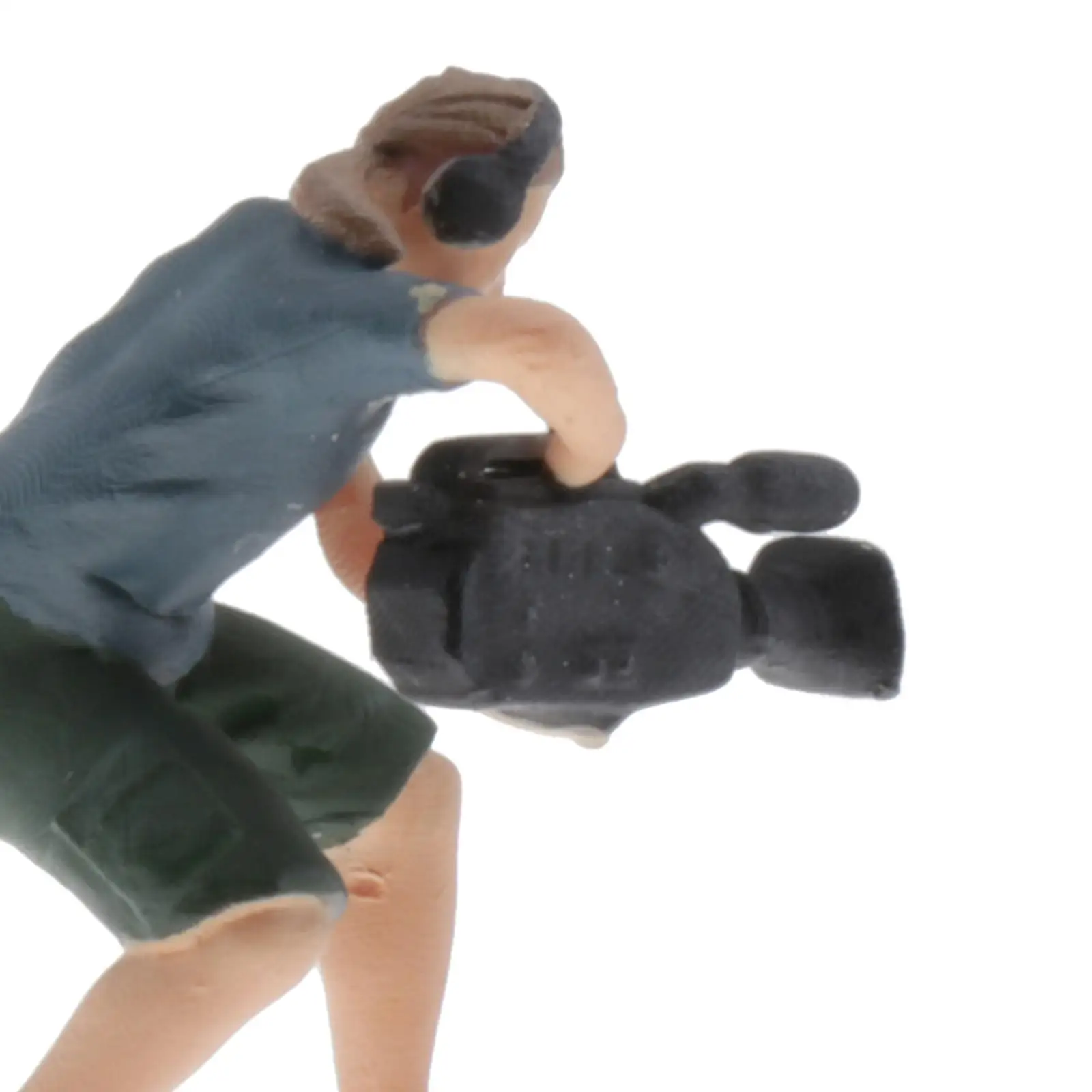 작은 1/87 디오라마 수작업 페인팅 사진작가 인물 모델 빌딩 레이아웃 데스크탑 장식 컬렉션