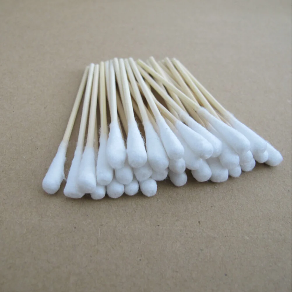 200pcs 6 Inch Swabs Cotton Stick Swab Clean Room Dedicated Wipe Cotton Tipped Applicator Wooden Swab