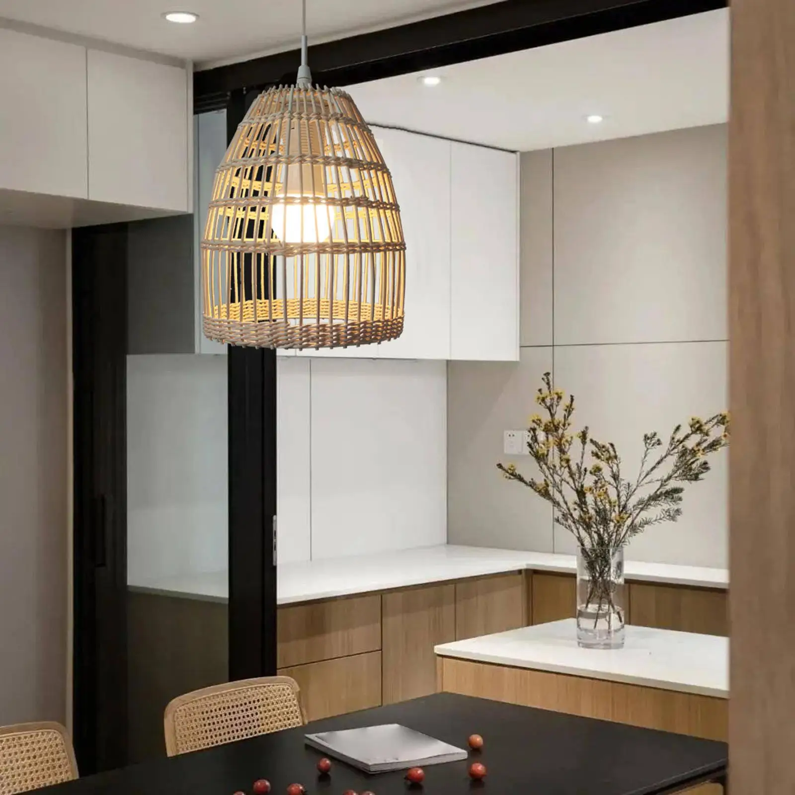 

Rattan Lampshade Lamp Decoration Boho Hanging Lamp Lampshade Scandi Hanging