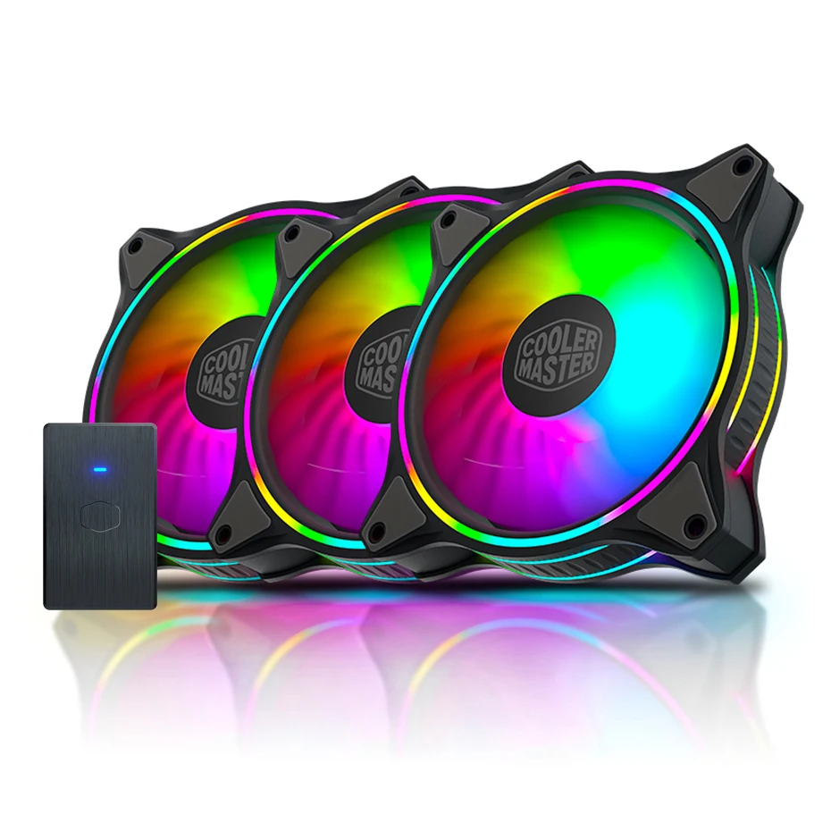 Cooler Master MF120 HALO 3 in 1 KIT 120mm Dual Loop Addressable RGB Lighting 5V/3PIN ARGB Computer Case CPU Cooling Fan