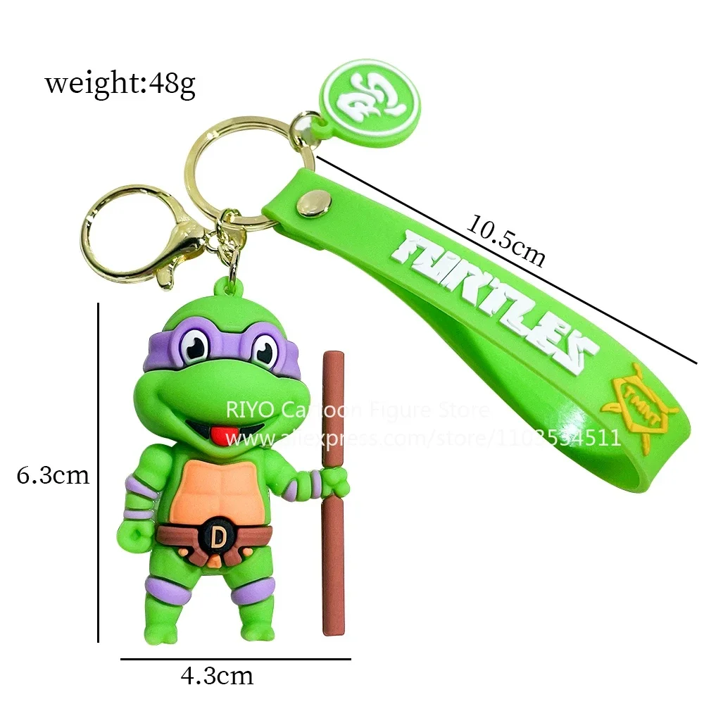 2024 Anime Ninja Turtle Figure Keychain Teenage Mutant Ninja Turtles Raphael Donatello Doll Keyring Car Key Bag Ornament Gift