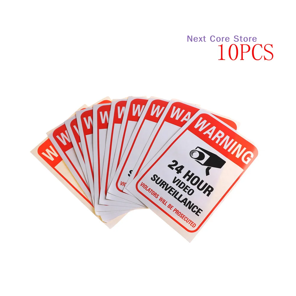 [NC]10Pcs Home CCTV Surveillance Security Camera Video Sticker Warning Decal Signs[NC]