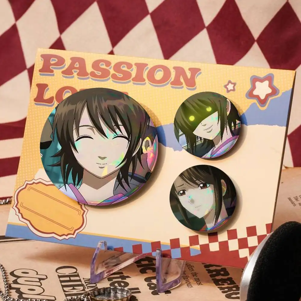 Cartoon S-Shimura T-Tae For Badge Laser Holographic Custom Badge Image Metal Lapel Pin Brooch For Clothing Backpack Decorative