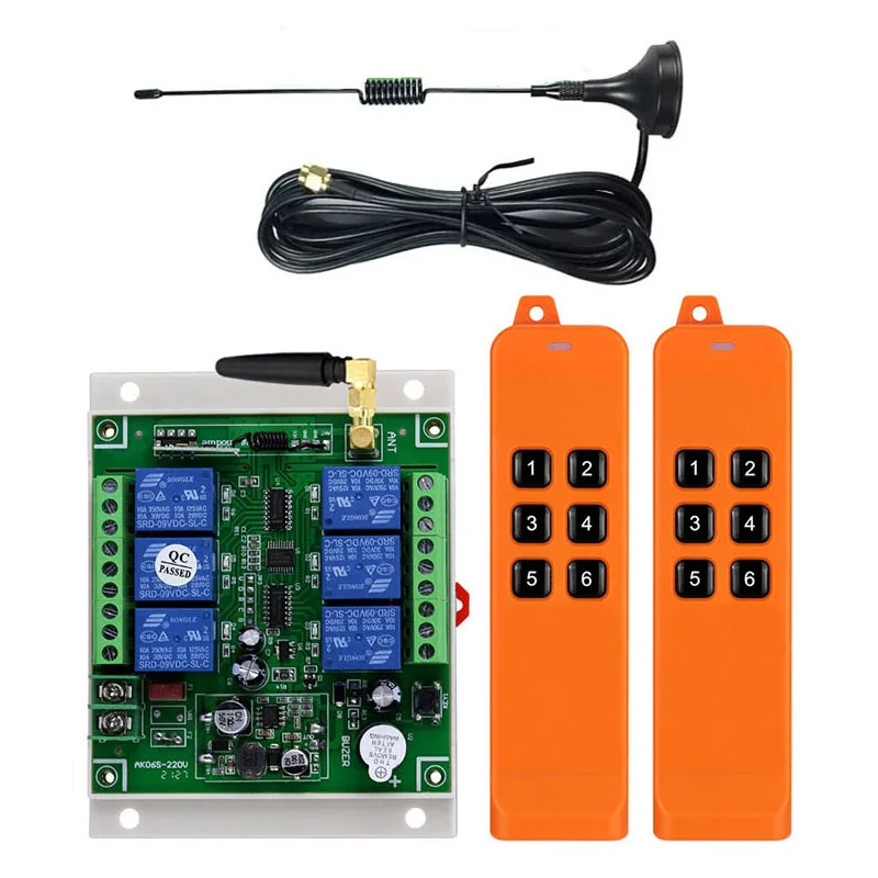 

3000m DC12V 24V 36V 6CH 6 CH Radio Controller RF Wireless Remote Control Overhead travelling crane System Receiver 868Mhz Remote