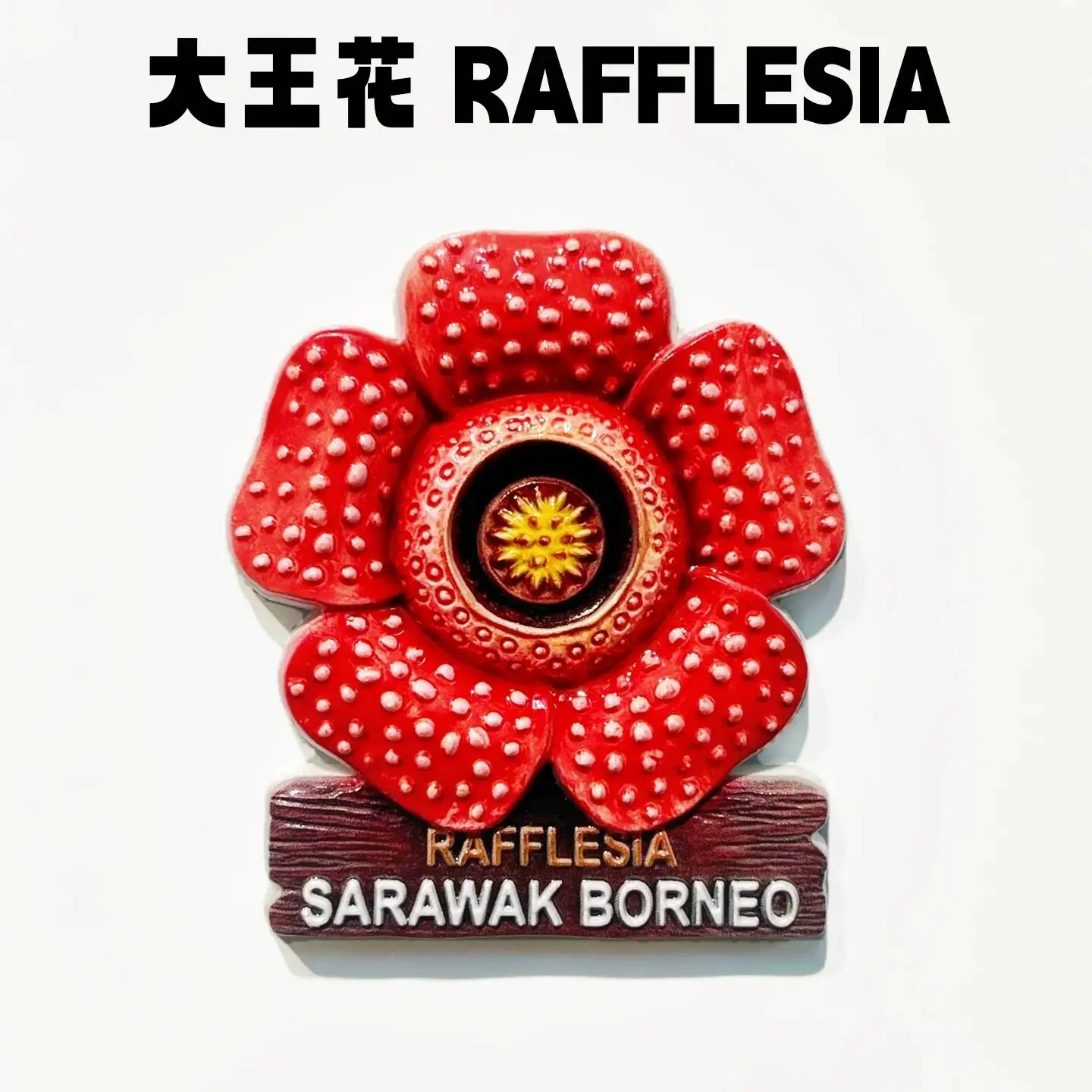 Malaysia Sarawak State Creative King Flower Travel Souvenir Decorative 3D Magnet Refrigerator Sticker Gift