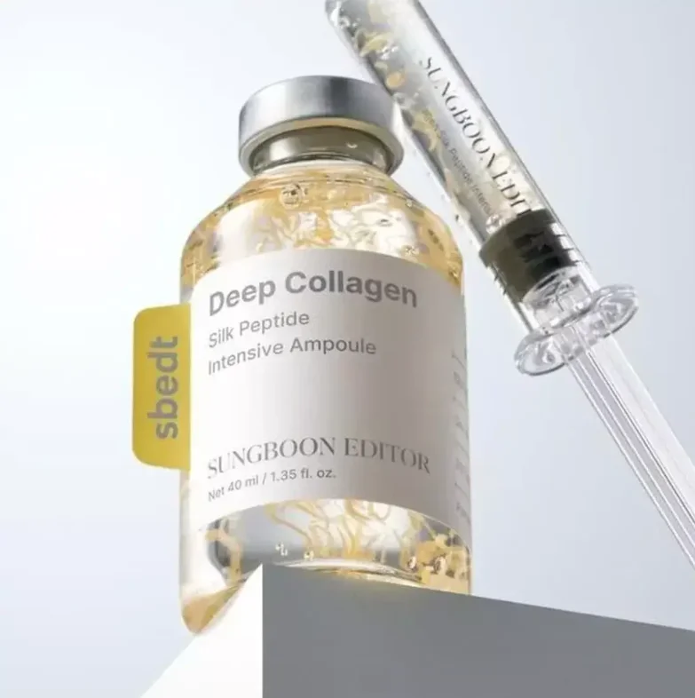 40ml SUNGBOON EDITOR Deep Collagen Silk Peptide Intensive Ampoule Tighten Skin Smooths Wrinkles Lasting Moisturizing Essence Set