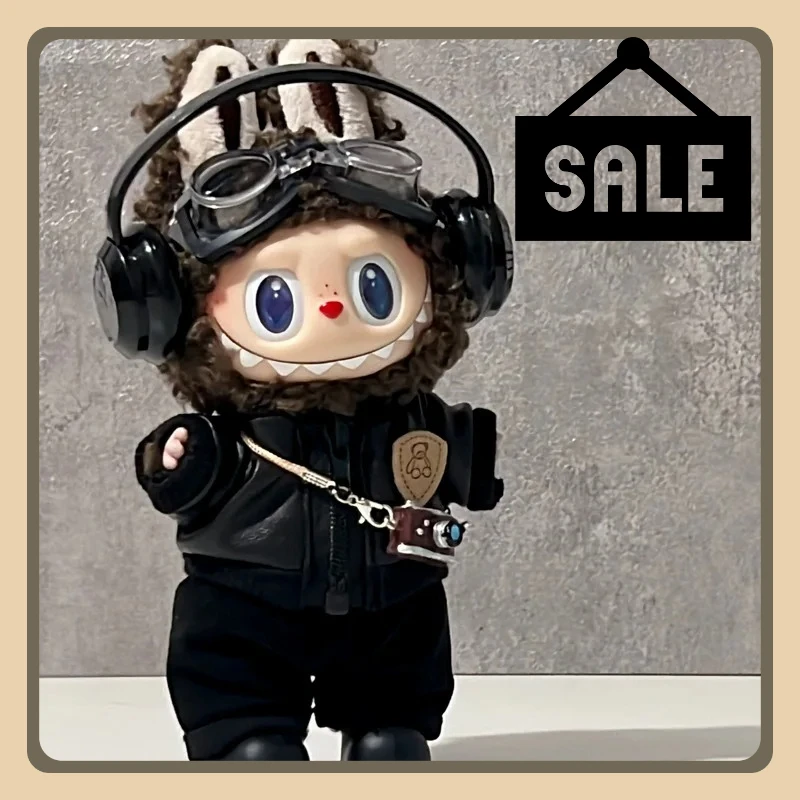 

Одежда labubu Крутая кожаная куртка, комплект очков, черный комплект в мотоциклетном стиле, комплект из пяти предметов, аксессуарыlabubu (без кукол)