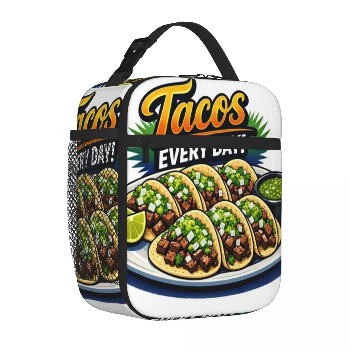 Hot Sale Tacos Every Day ! Minimal Decoration Camping Lunch Bag Grocery Carry Cooler Tote