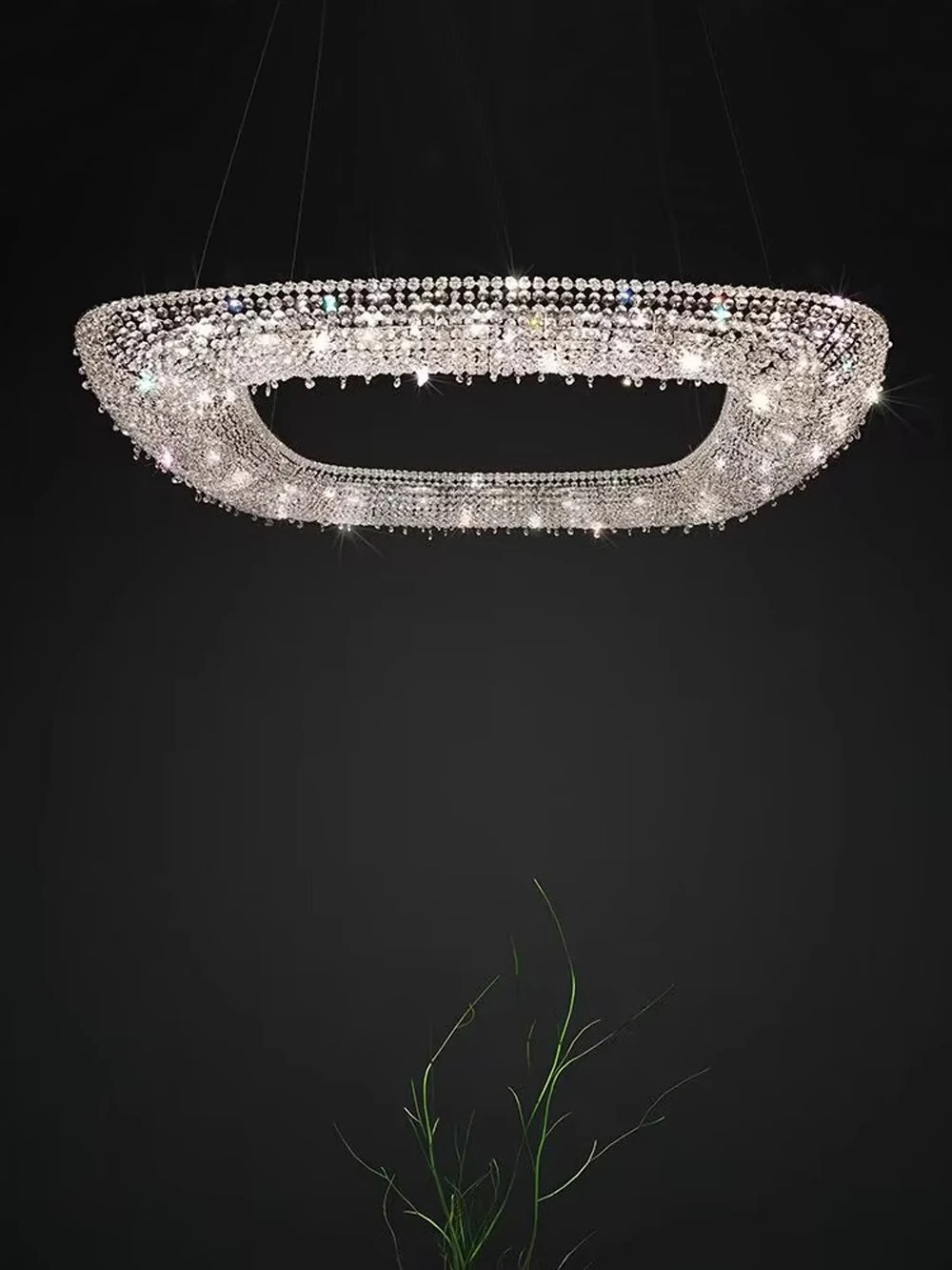 Home K9 Crystal Collection Round Rectangular Chandelier