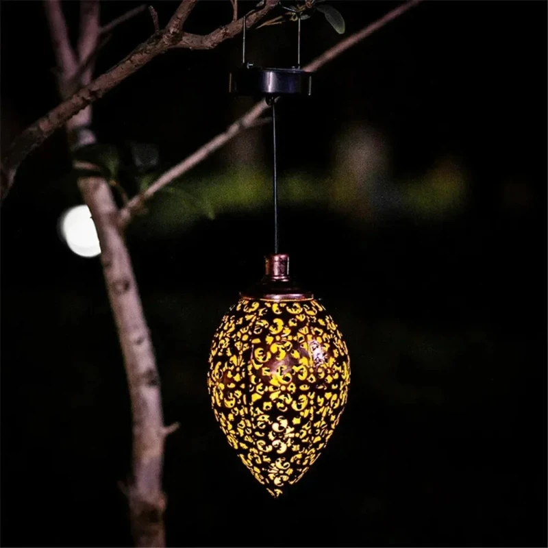 Luz de proyección Solar impermeable ahuecada para jardín, Patio, escalera, valla, paisaje de la calle, balcón, exterior, forma de gota de agua