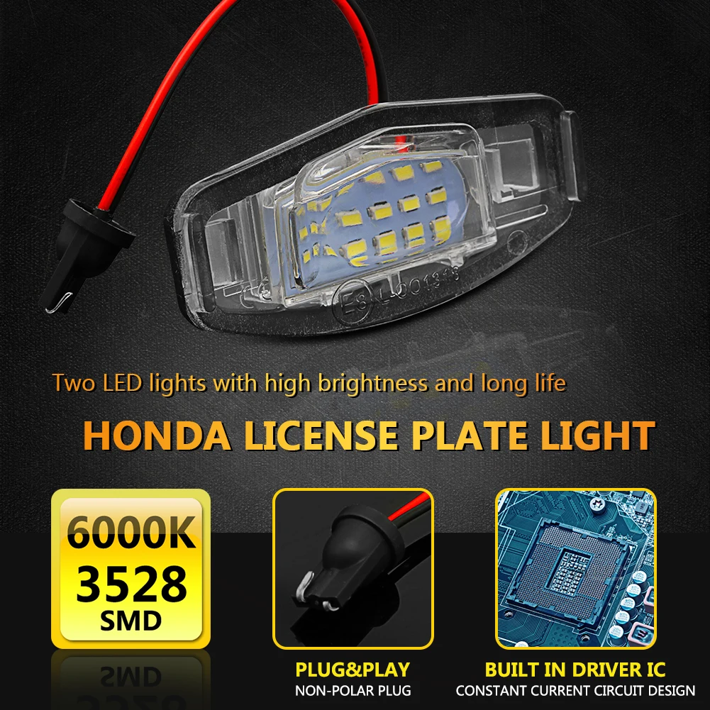 

2Pcs LED License Plate Lamp Kit For Honda Civic Accord Pilot Odyssey
