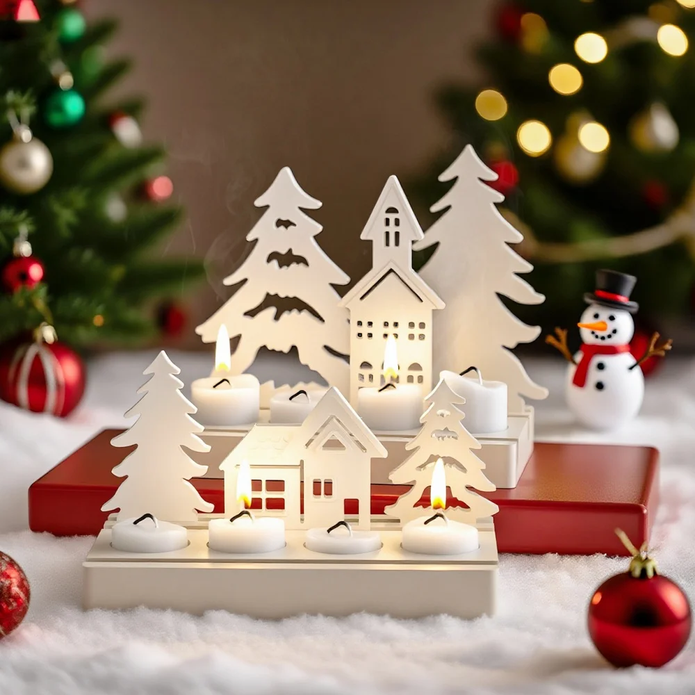 Candlestick Ornament Mold Mirror Finish Resin Mould Christmas Candle Holder Silicone Mold Multiple Material Compatibility