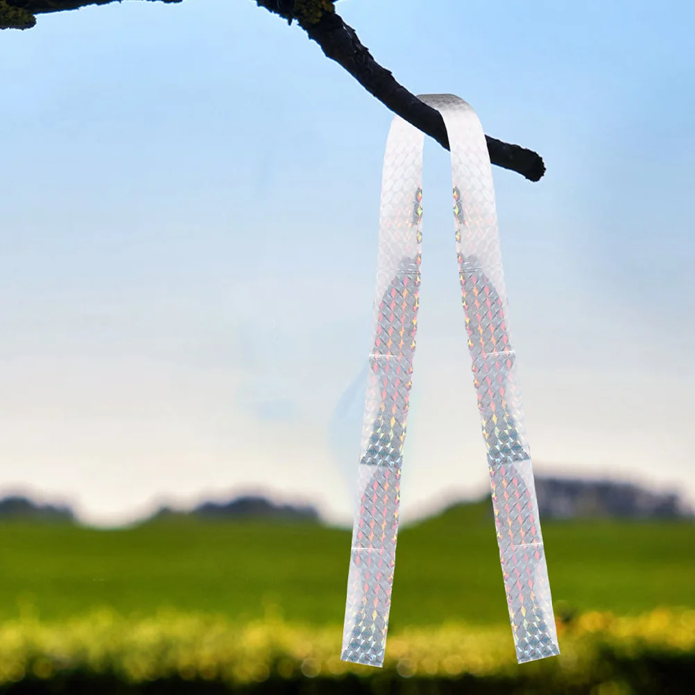 

2 Rolls Bird Scaring Reflective Tape Spiral Bird Repellent Durable Weatherproof for Gardens Crops Orchards Balconies Outdoor